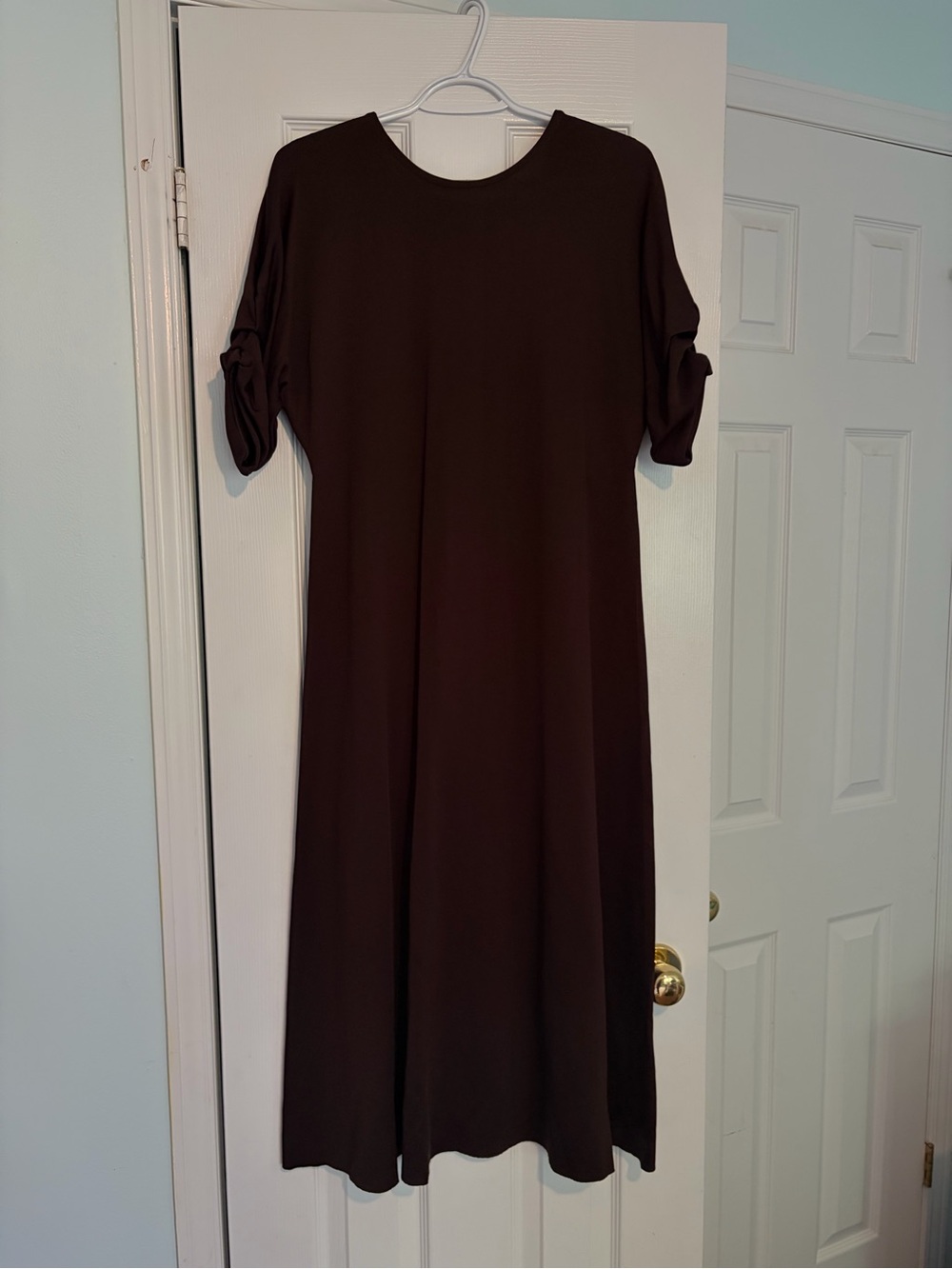 NWT - COS Brown Maxi Dress with Synched Short Sleeves - Size Medium - Picture 3 of 16